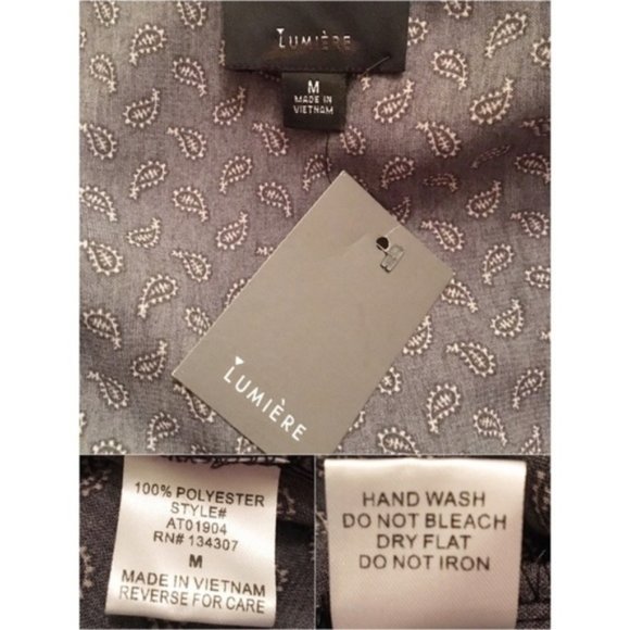 Lumiere Medium Paisley Print Babydoll Top NWT - Picture 8 of 9